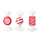 Vickerman MT227103 7.5"-8" Red Candy Ornament Assortment 3 Per Bag.
