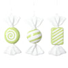 Vickerman MT227173 7.5"-8" Lime Candy Ornament Assortment 3 Per Bag.