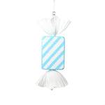 Vickerman MT228132 18.5" Baby Blue Rectangle Striped Candy Ornament.
