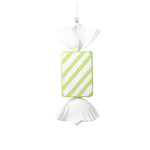 Vickerman MT228173 18.5" Green Rectangle Striped Candy Ornament.
