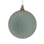 Vickerman MT229142 4" Light Green Round Ornament 3 Per Bag.