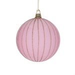 Vickerman MT229179 4" Light Pink Round Ornament 3 Per Bag.