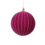 Vickerman MT229265 4.7" Dark Purple Round Ornament 3 Per Bag.