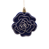 Vickerman MT229331 4" Midnight Blue Flower Ornament 4 Per Bag.
