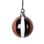 Vickerman MT229910 4" Black White Orange Round Ornament 4 Per Bag.