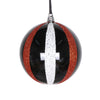Vickerman MT229920 4.7" Black White Orange Round Ornament 3 Per Bag.
