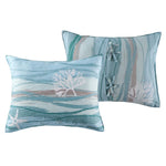 Greenland Home Fashions Maui Multi Sham – Reversible 100% Cotton Quilted Sham with Cloth Ties and Envelope Closure