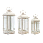 Melrose Traditional Ivory Metal Lantern (Set of 3)