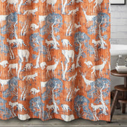 Menagerie GL-2007BSHW Cotton Shower Curtain – Animal Print 72x72