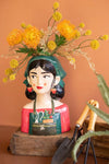 Sculptural Ceramic Figure Vase 13" H With Dangling Earrings by Kalalou