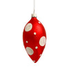 Vickerman N100709 4" Red Matte And Glitter Polka Dot Finial Ornament Pack Of 3