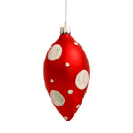 Vickerman N100709 4" Red Matte And Glitter Polka Dot Finial Ornament Pack Of 3