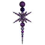 Vickerman N103706 76" Purple Matte Shiny And Glitter Snowflake Finial Ornament