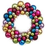 Vickerman N114200 12" Multi-Colored Shiny And Matte Ball Wreath