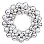 Vickerman N114207 12" Silver Shiny And Matte Ball Wreath