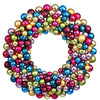 Vickerman N114400 22" Multi-Colored Shiny And Matte Ball Wreath