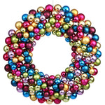 Vickerman N114400 22" Multi-Colored Shiny And Matte Ball Wreath