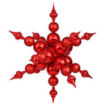 Vickerman N115203 39" Red Shiny And Glitter Radical Snowflake Christmas Ornament