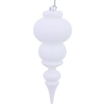 Vickerman N150611DSV 14" White Shiny Finial Ornament