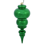 Vickerman N150604DSV 14" Green Shiny Finial Ornament