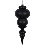 Vickerman N150617DMV 14" Black Matte Finial Ornament