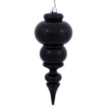 Vickerman N150617DSV 14" Black Shiny Finial Ornament