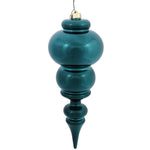 Vickerman N150642DSV 14" Teal Shiny Finial Ornament