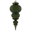 Vickerman N150664DSV 14" Moss Green Shiny Finial Christmas Ornament Uv Treated With Drilled And Wired Cap