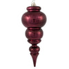 Vickerman N150665DSV 14" Burgundy Shiny Finial Ornament