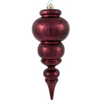Vickerman N150665DSV 14" Burgundy Shiny Finial Ornament