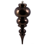 Vickerman N150675DSV 14" Chocolate Shiny Finial Ornament