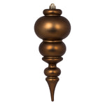 Vickerman N150676DMV 14" Mocha Matte Finial Ornament
