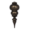 Vickerman N150684DMV 14" Gunmetal Matte Finial Christmas Ornament Uv Treated With Drilled And Wired Cap