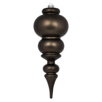 Vickerman N150684DMV 14" Gunmetal Matte Finial Christmas Ornament Uv Treated With Drilled And Wired Cap