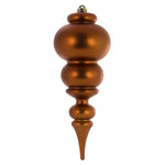 Vickerman N150688DMV 14" Copper Matte Finial Christmas Ornament Uv Treated With Drilled And Wired Cap
