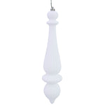 Vickerman N150811DSV 14" White Shiny Finial Drop Ornament Pack Of 2
