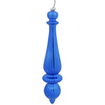 Vickerman N150802DSV 14" Blue Shiny Finial Drop Ornament Pack Of 2