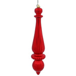 Vickerman N150803DSV 14" Red Shiny Finial Drop Ornament Pack Of 2