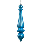 Vickerman N150812DSV 14" Turquoise Shiny Finial Drop Ornament Pack Of 2