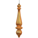 Vickerman N150837DMV 14" Honey Gold Matte Finial Drop Christmas Ornament Uv Treated With Drilled And Wired Cap 2 Per Bag