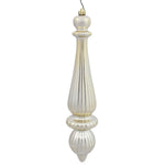 Vickerman N150838DSV 14" Champagne Shiny Finial Drop Ornament Pack Of 2