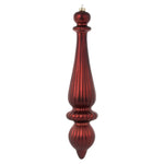 Vickerman N150865DMV 14" Burgundy Matte Finial Drop Christmas Ornament Uv Treated With Wired Cap 2 Per Bag