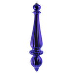 Vickerman N150866DSV 14" Purple Shiny Finial Drop Christmas Ornament Uv Treated With Drilled And Wired Cap 2 Per Bag