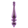 Vickerman N150869DSV 14" Orchid Shiny Finial Drop Christmas Ornament Uv Treated With Drilled And Wired Cap 2 Per Bag