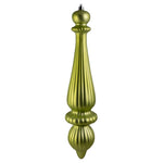 Vickerman N150873DMV 14" Lime Matte Finial Drop Christmas Ornament Uv Treated With Wired Cap 2 Per Bag