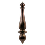 Vickerman N150875DSV 14" Chocolate Shiny Finial Drop Christmas Ornament Uv Treated With Drilled And Wired Cap 2 Per Bag