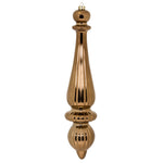 Vickerman N150876DSV 14" Mocha Shiny Finial Drop Christmas Ornament Uv Treated With Drilled And Wired Cap 2 Per Bag
