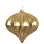 Vickerman N151208DMV 5.7" Gold Matte Onion Christmas Ornament Uv Treated Set Of 3