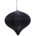 Vickerman N151217DSV 5.7" Black Shiny Onion Christmas Ornament Uv Treated Set Of 3