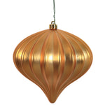 Vickerman N151230DMV 5.7" Antique Gold Matte Onion Christmas Ornament Uv Treated Set Of 3